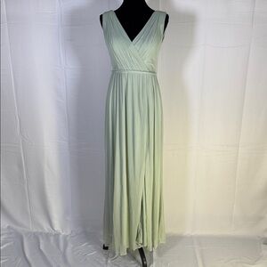 Azazie Light Green Wrap Maxi Dress